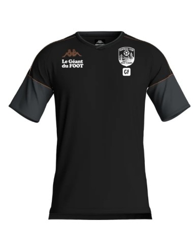Maillot Kappa Mianto noir avec écusson du FC Roset-Fluans